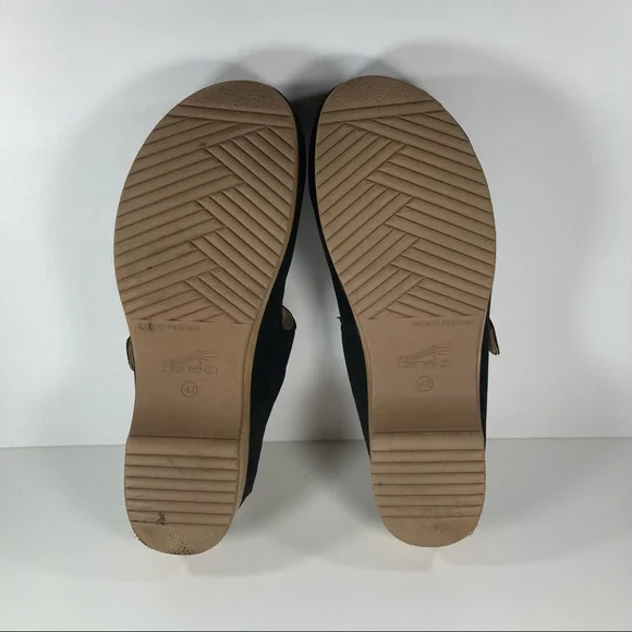 Dansko Britney Burnished Nubuck Black Leather Clogs Women’s Sz EU 42 US 11.5-12 - Picture 7 of 9